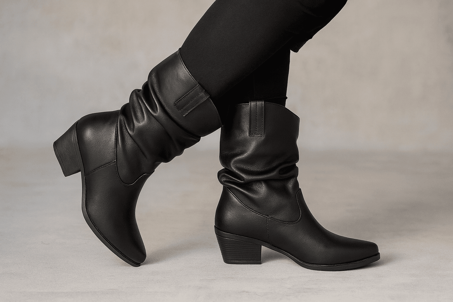 “Zarif Burgu Detaylı Orta Topuklu Kadın Günlük Deri Bot – Kış Sezonu Konfor ve Şıklık”